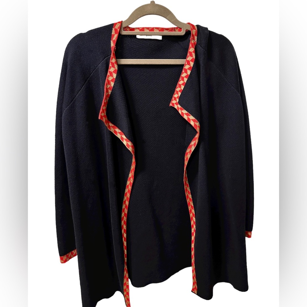An’ge Open-front Cardigan with contrast trim (Medium/Large)